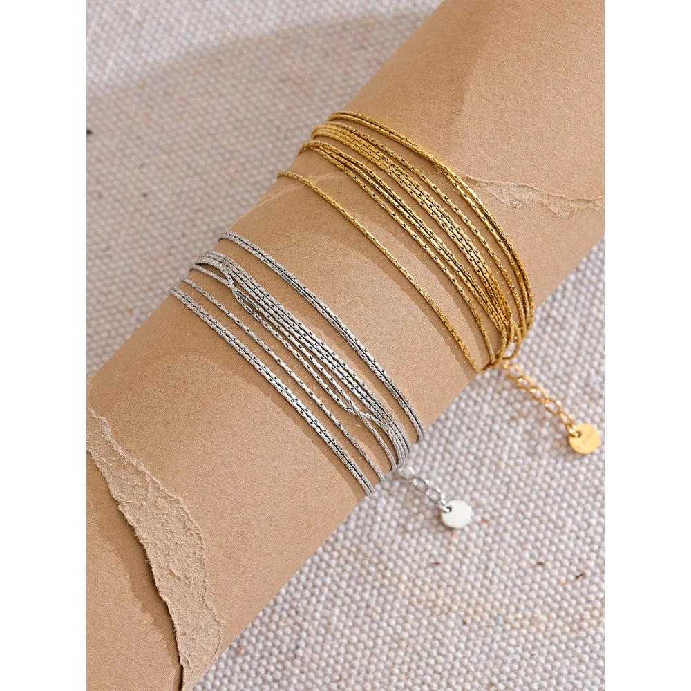 Stainless Steel Multi Layer Bracelet Bangle Jewelry Gold & Platinum PVD Plated Fashion Waterproof Exquisite Chic Chain by PoisedMe