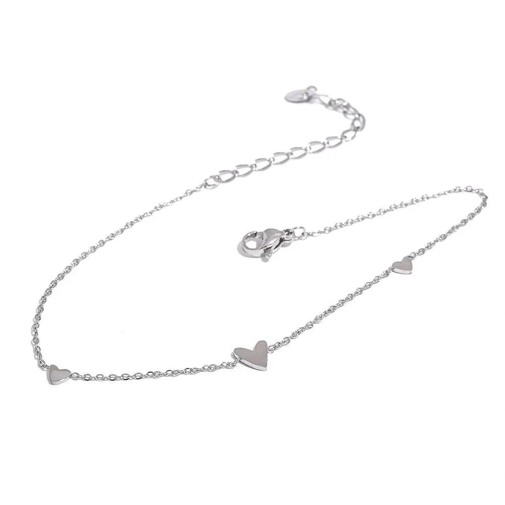 PoisedMe Delicate Heart Charm Anklet - Anklets