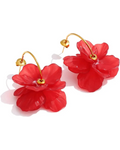 Flower Petal Drop Resin Acrylic 18K Gold PVD Plated Stainless Steel Earrings Multi Color by Poised Me Jewelry Studio