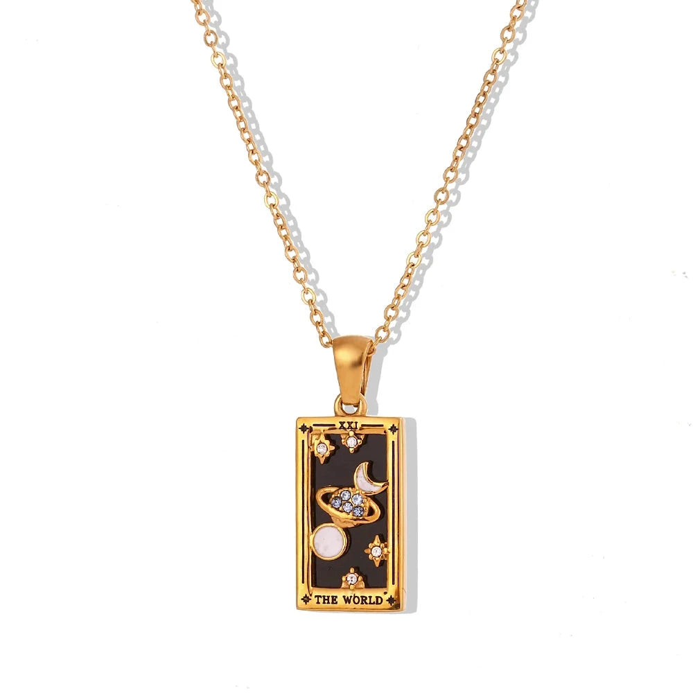 Gold Tarot Pendant Necklace | Tarnish-Free Celestial Jewelry for Women by PoisedMe
