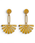 Geometric Fan Shape Drop 18K Gold PVD Plated Stainless Steel Earrings by Poised Me Jewelry Studio