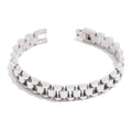Stainless Steel Chain Bracelet Simple 18 K Plated Heavy Metal Texture Fashion Jewelry Men Bijoux Femme Party Waterproof by PoisedMe