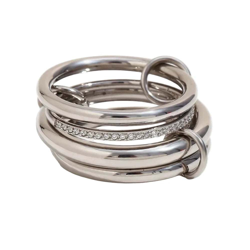 Unique Cool Three/Four Fingers Chain Shape Variable Hiphop Rings Stainless Steel Trendy Accessories Women Men Gifts by PoisedMe