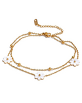 Summer Shell Flower Double Layer Plant Charm Necklace Anklet For Women Jewelry by Poised Me Jewelry Studio