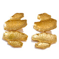 18K Gold Hammered Geometric Earrings – Modern Statement Jewelry by PoisedMe