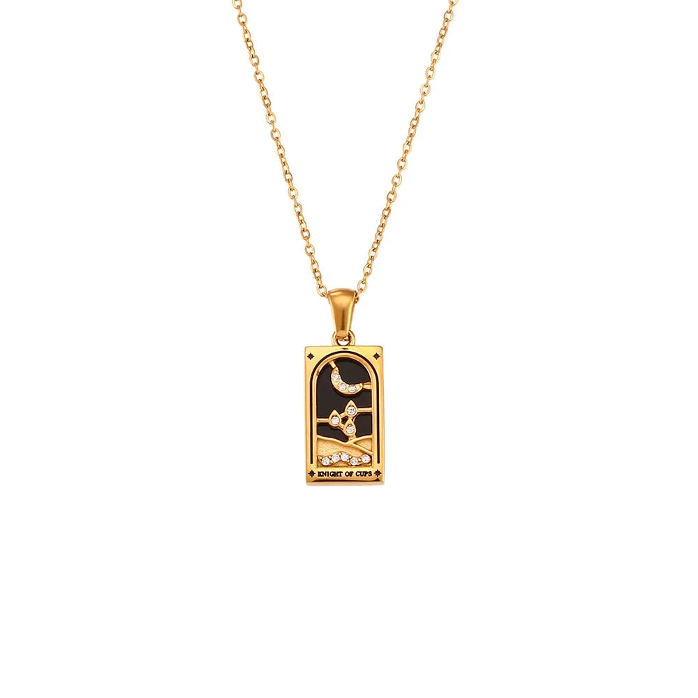Gold Tarot Pendant Necklace | Tarnish-Free Celestial Jewelry for Women by PoisedMe