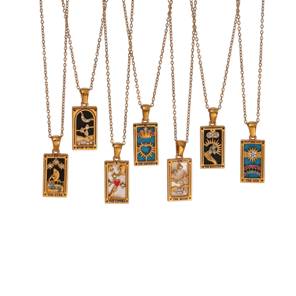 Gold Tarot Pendant Necklace | Tarnish-Free Celestial Jewelry for Women by PoisedMe