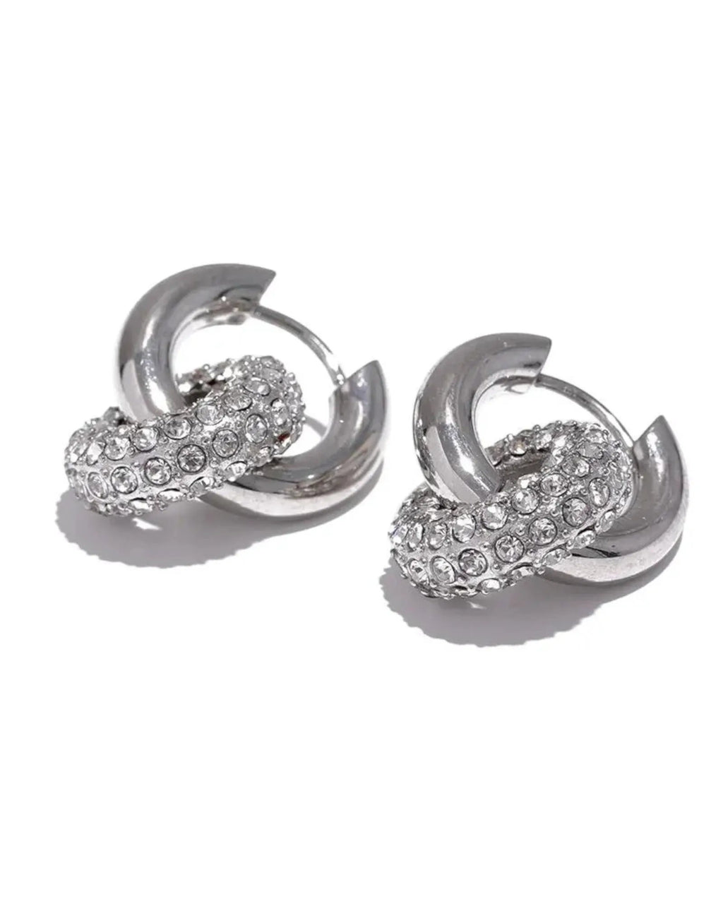 Huggie Hoop Earrings Cubic Zirconia in 18k Gold Plated PVD Stainless Steel by Poised Me Jewelry Studio