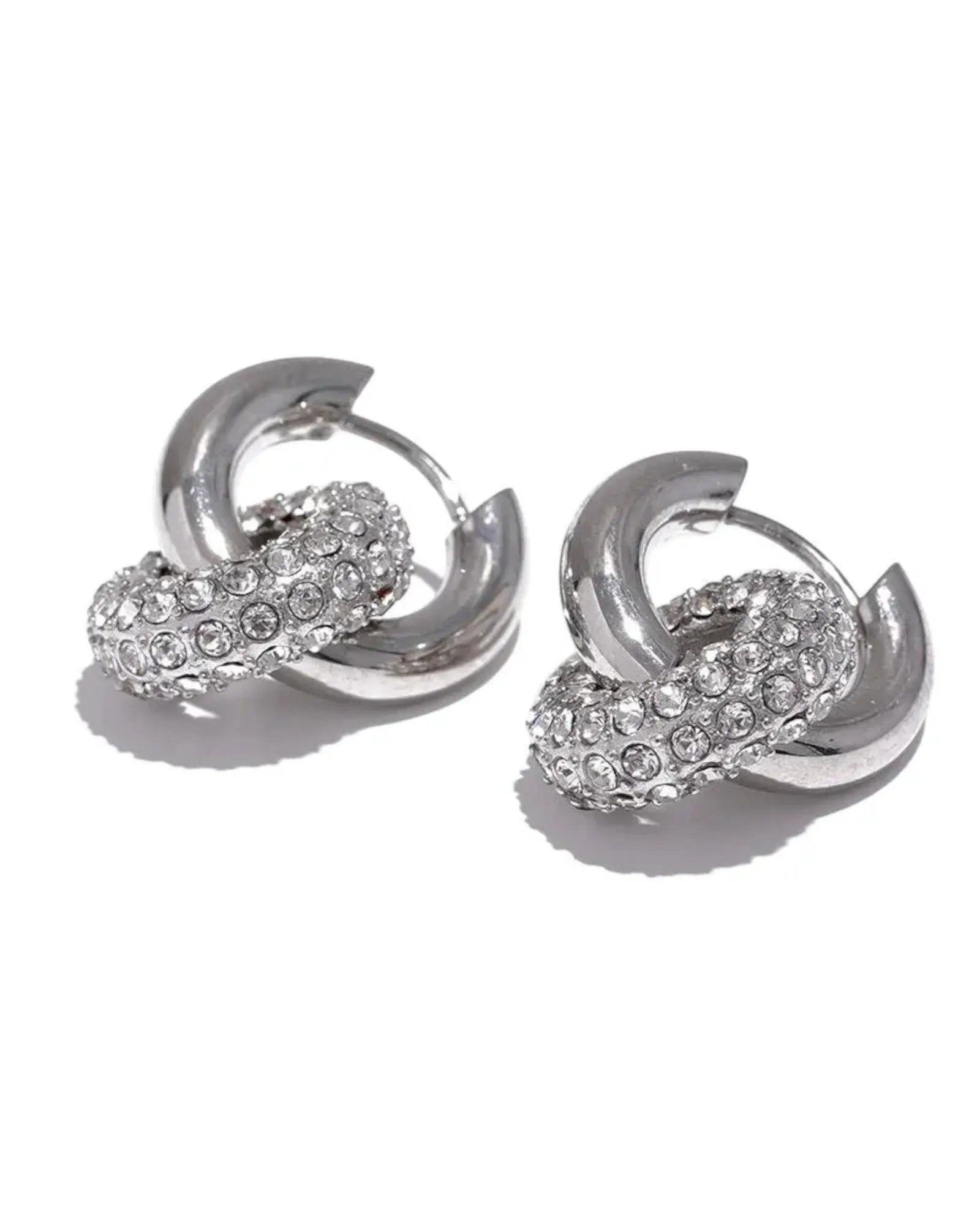 Huggie Hoop Earrings Cubic Zirconia in 18k Gold Plated PVD Stainless Steel by Poised Me Jewelry Studio