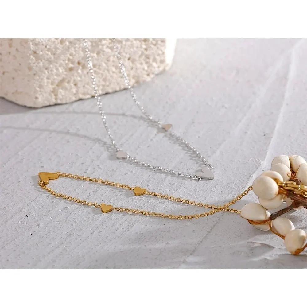 PoisedMe Delicate Heart Charm Anklet - Anklets