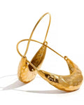 Golden Drop Hoop 18K Gold PVD Plated Stainless Steel Earrings Tarnish Free Minimalist Jewelry by Poised Me Jewelry Studio