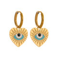 Stainless Steel Turkey Evil Eye Hoop Earrings Trendy Fashion Jewelry for Women Charm Bijoux by PoisedMe