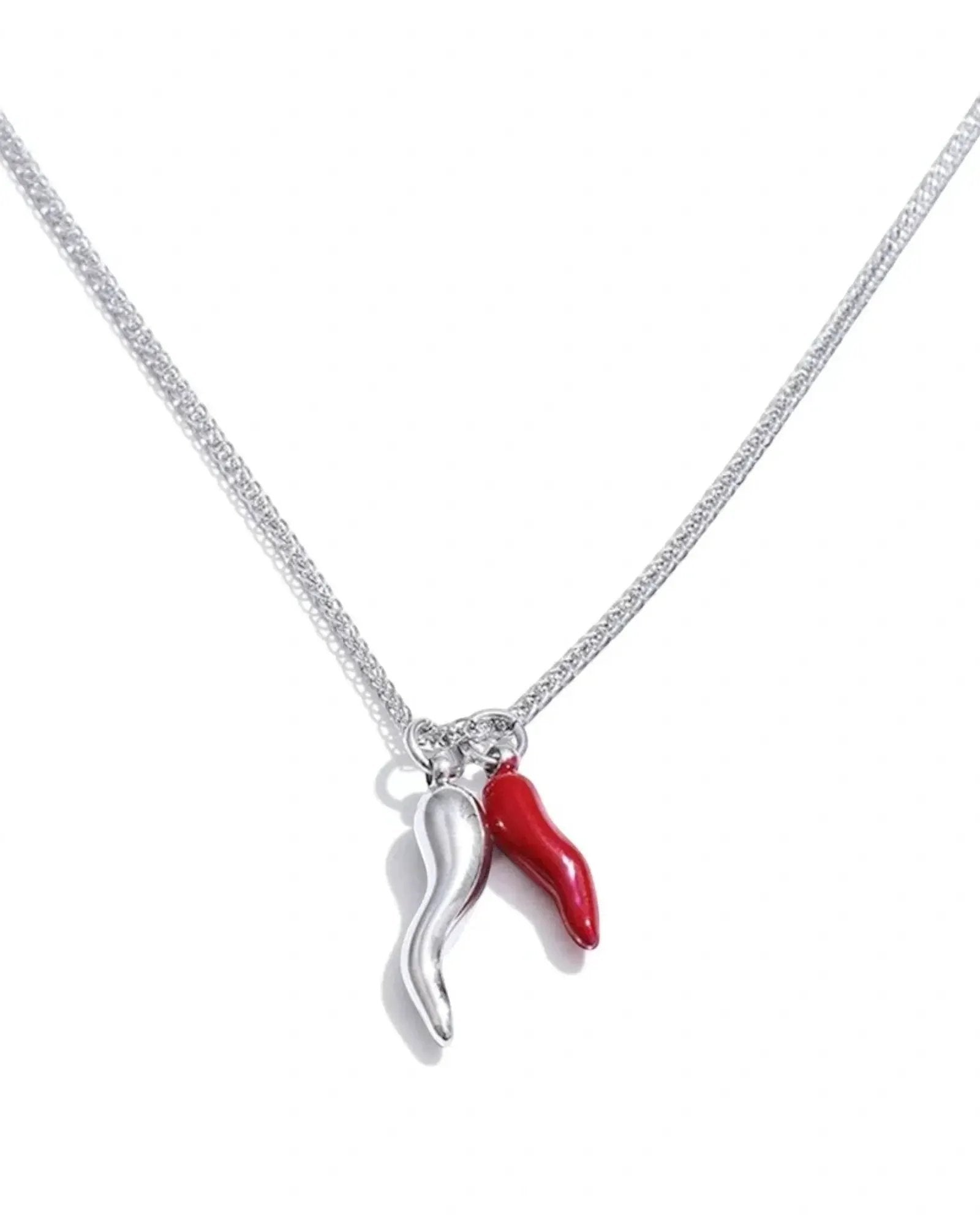 Enamel Red Chili Pepper Necklace Pendant Gold Plated Stainless Steel PVD Jewelry by Poised Me Jewelry Studio