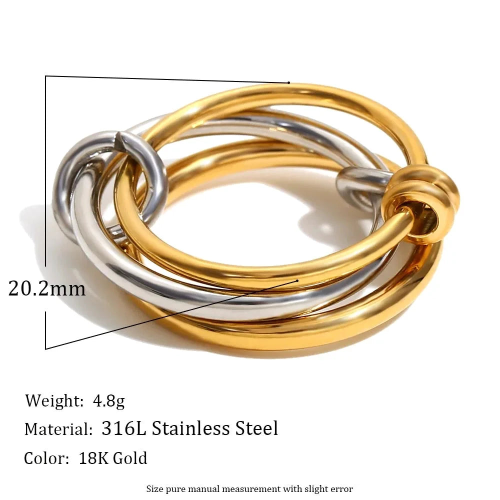 Unique Cool Three/Four Fingers Chain Shape Variable Hiphop Rings Stainless Steel Trendy Accessories Women Men Gifts by PoisedMe
