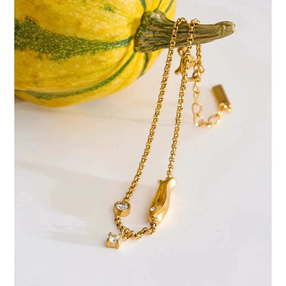 Minimalist Fish Chain Zirconia Bracelet Waterproof PVD Plated Stainless Steel by Poised Me Jewelry Studio