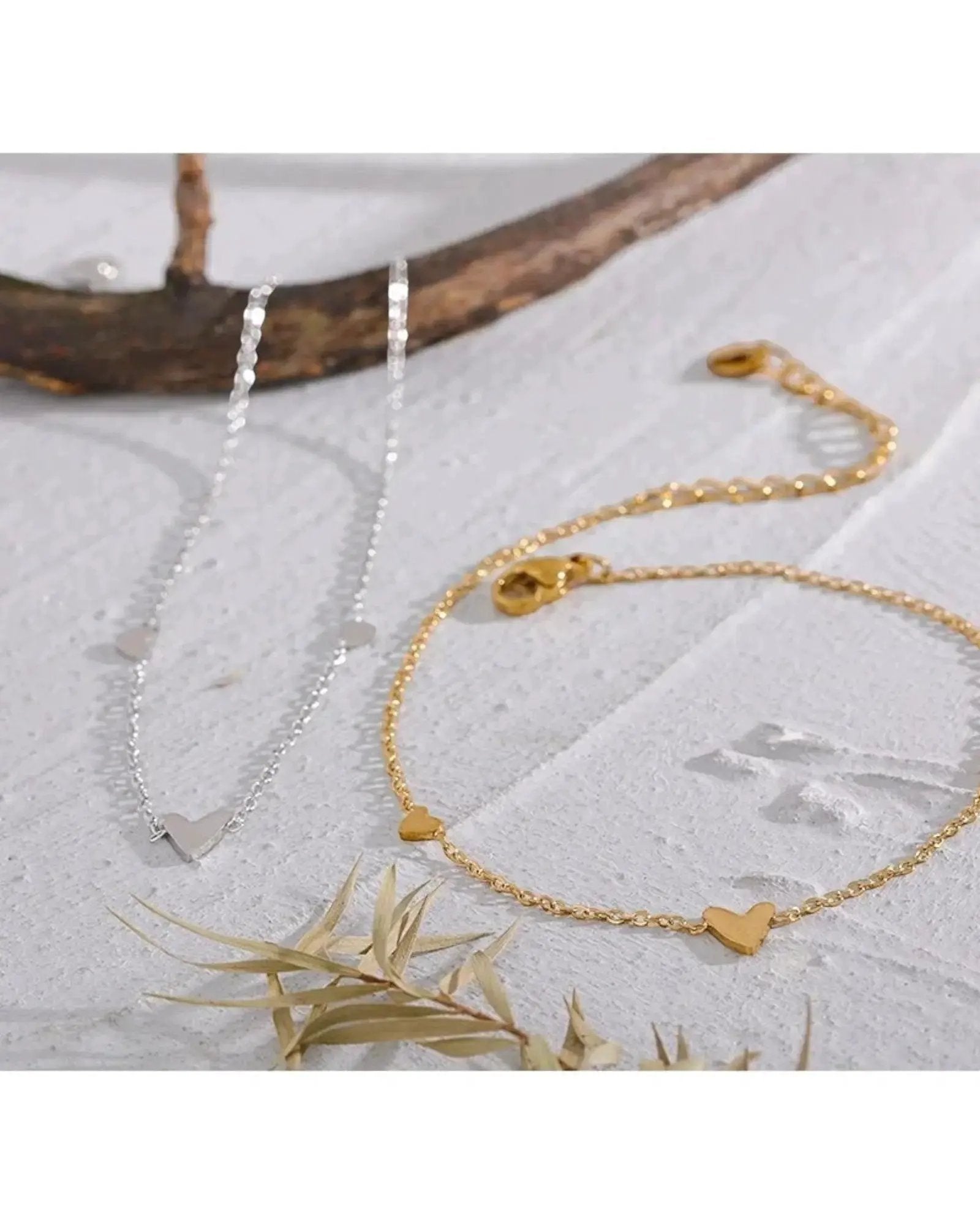 Delicate Heart Anklet, 18K Gold PVD Plated Stainless Steel&nbsp;for Women Rust-Proof by Poised Me Jewelry Studio