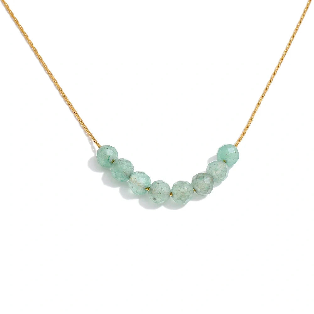 Natural Aventurine Agate Tiger Stone Beads Chain Drop Necklace High Quality Fashion Collar Jewelry Gala Gift Wholesale by PoisedMe