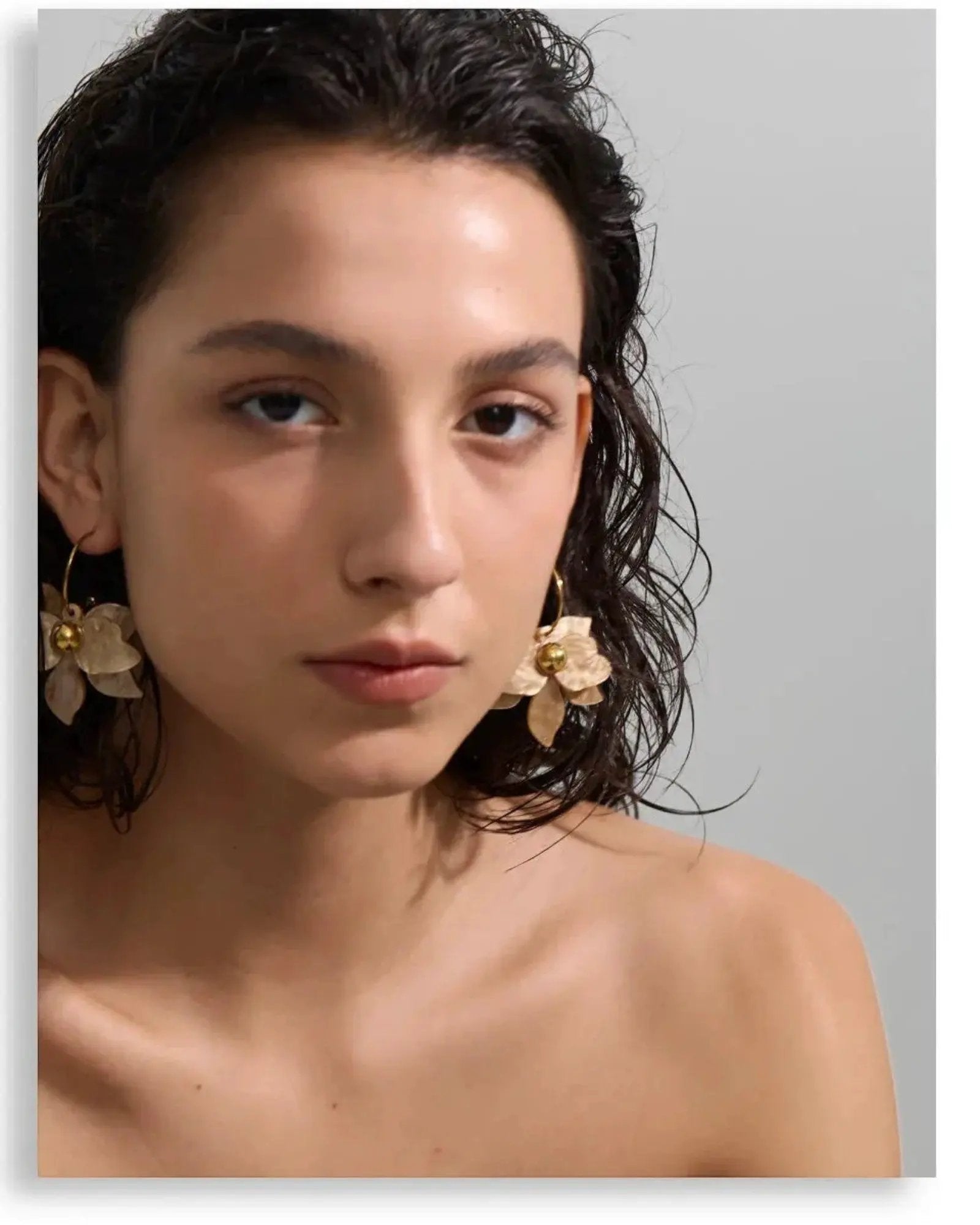 Multicolor Acrylic Flower Petal Drop 18k PVD Plated Stainless Steel Earrings Hooks by Poised Me Jewelry Studio