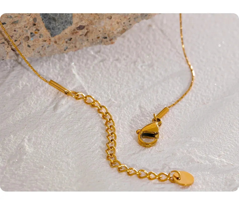 Minimalist Natural Pearl Bead Necklace 18k Gold Plated PVD Stainless Steel Chain Tarnish Free by PoisedMe
