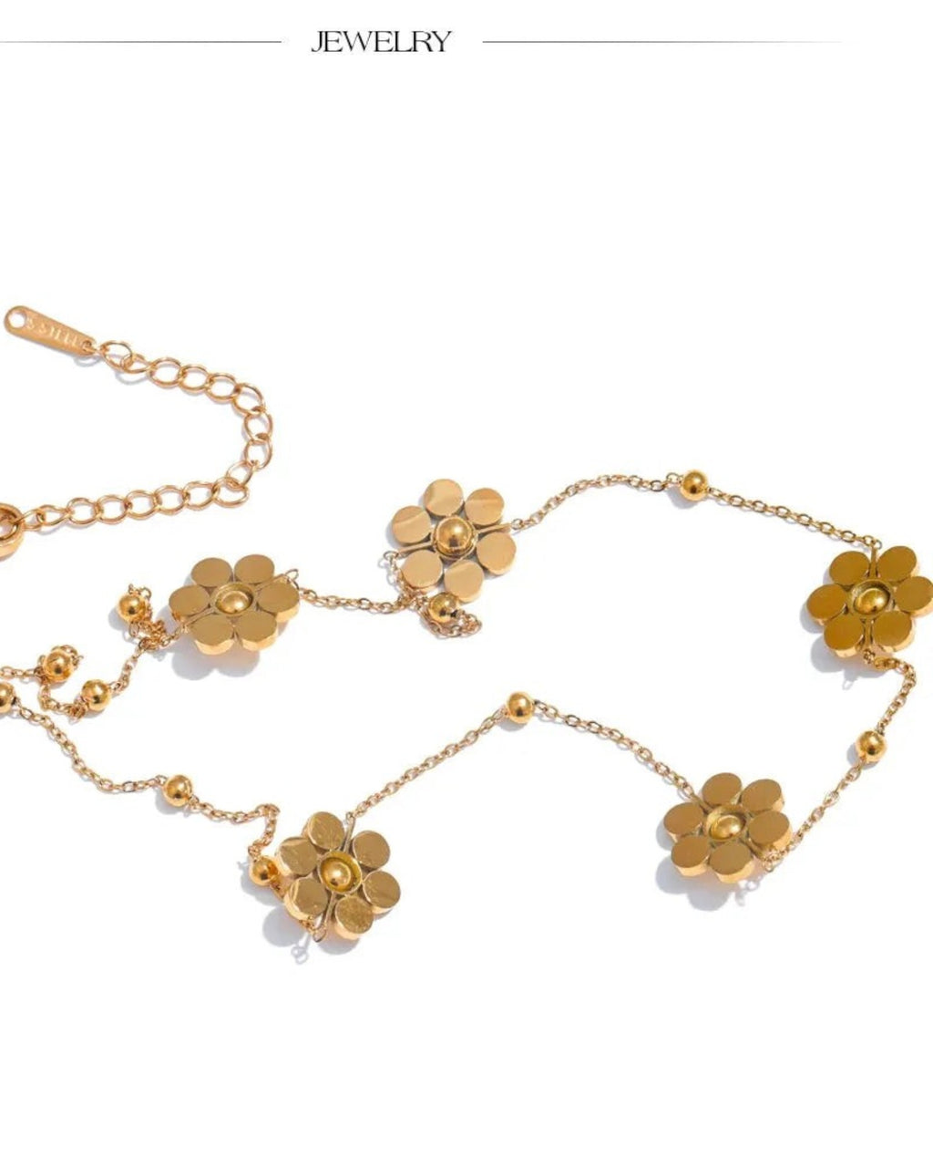 Flower Necklace 18k PVD Gold Plated Waterproof Jewelry For Women by Poised Me Jewelry Studio