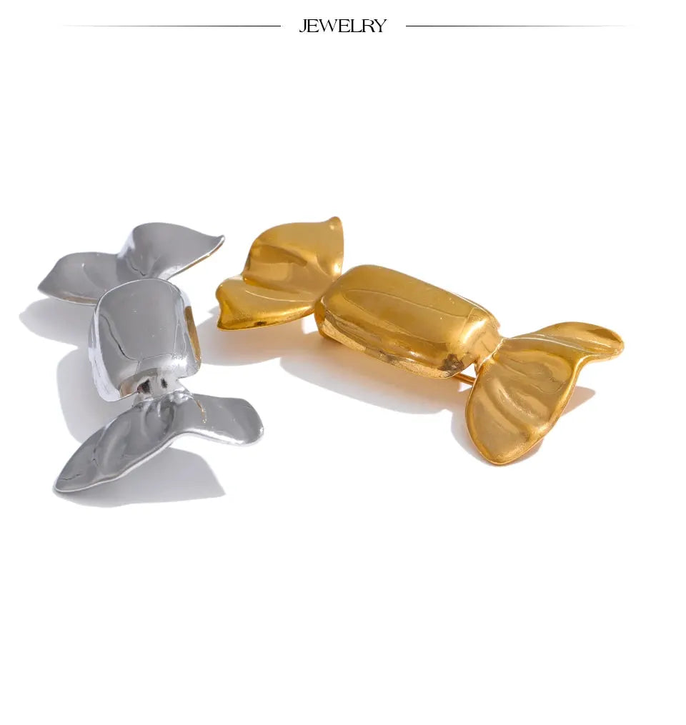 Candy Shaped Brooch Pin Unisex 18k PVD Plated Stainless Steel Jewelry Fashion Accessory by Poised Me Jewelry Studio