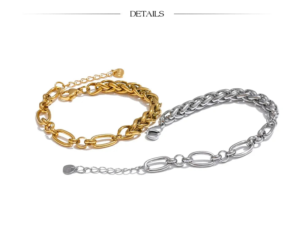 18K Gold Plated Waterproof Stainless Steel Chain Bracelet Statement Jewelry Women by Poised Me Jewelry Studio