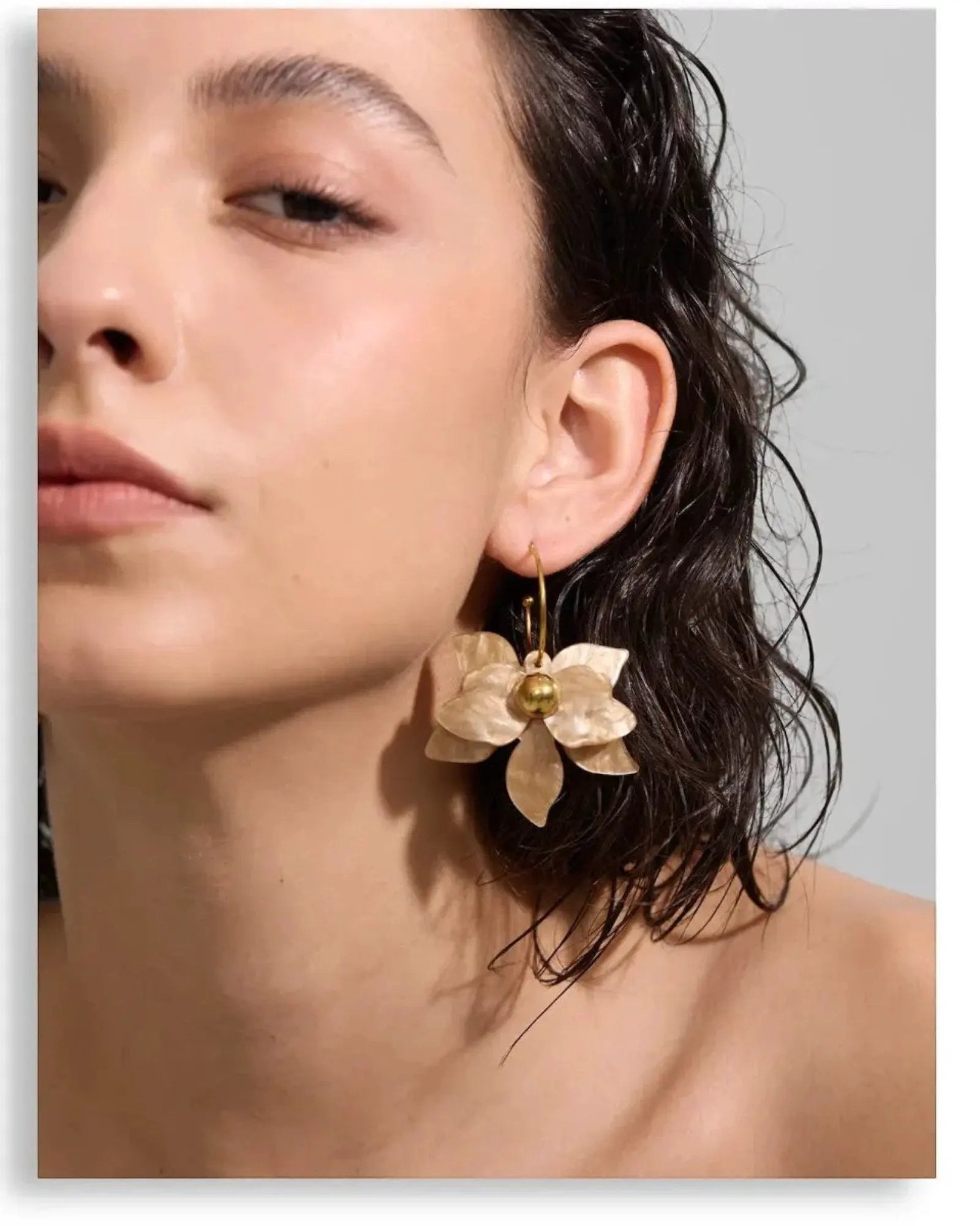 Multicolor Acrylic Flower Petal Drop 18k PVD Plated Stainless Steel Earrings Hooks by Poised Me Jewelry Studio
