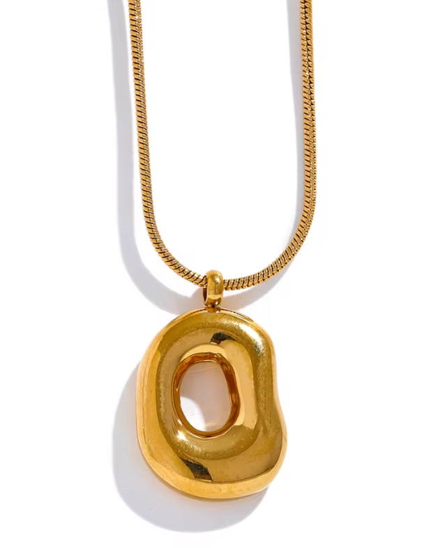 Minimalist Geo. Hollow Circular Pendant Necklace Poised Me Jewelry Studio physical Inventory