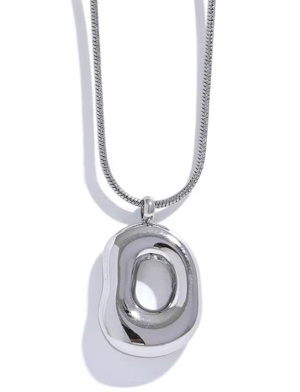 Minimalist Geo. Hollow Circular Pendant Necklace Poised Me Jewelry Studio physical Inventory