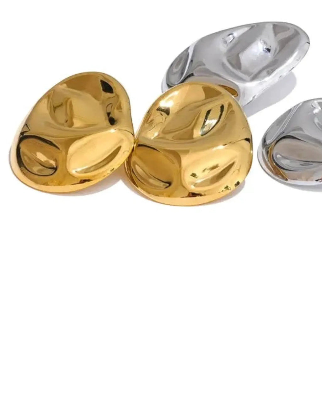 Metal Hammer Geometric Stud Earrings Water Resistant Texture Daily Unusual Jewelry 23g Hot Style Stainless Steel by Poised Me Jewelry Studio