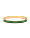 Emerald Green Cubic Zirconia Bangle Bracelet For Women 18K Gold Plated Steel by Poised Me Jewelry Studio