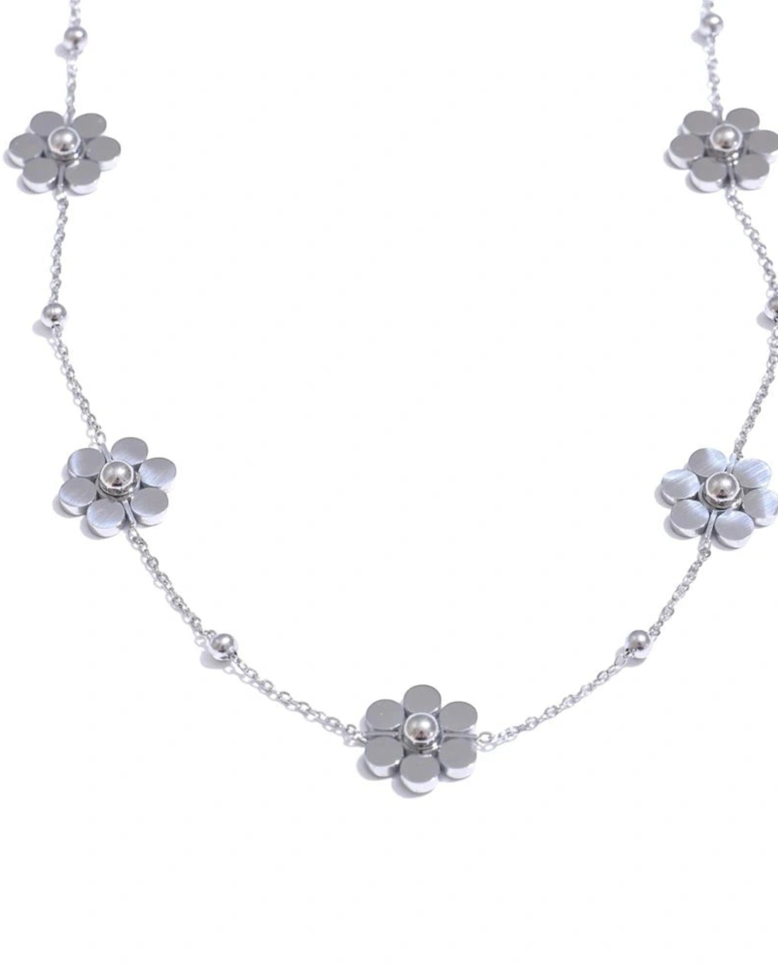 Flower Necklace 18k PVD Gold Plated Waterproof Jewelry For Women by Poised Me Jewelry Studio