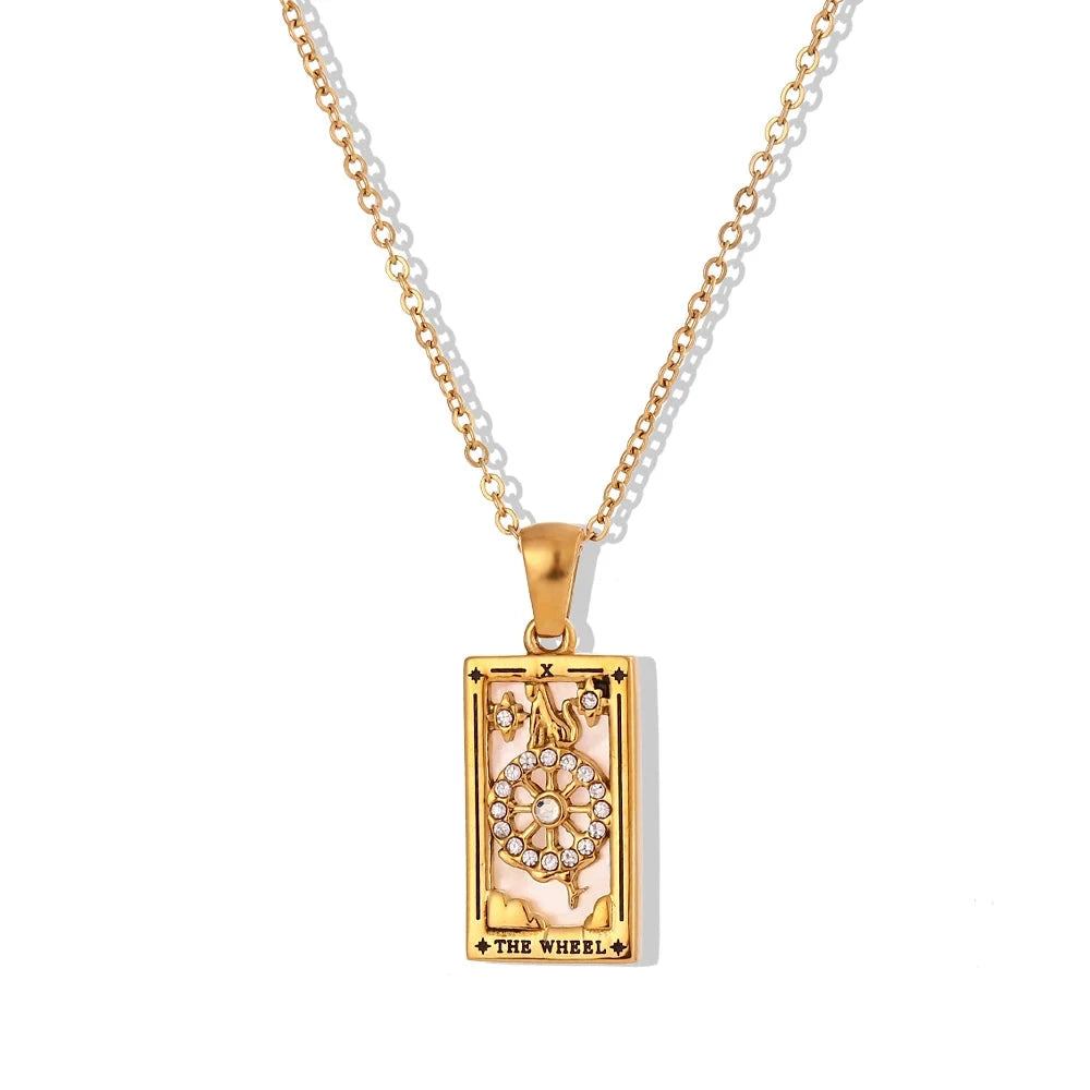 Gold Tarot Pendant Necklace | Tarnish-Free Celestial Jewelry for Women by PoisedMe