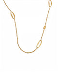 Oval Sweater Chain Long 18K Gold PVD Plated Stainless Steel Necklace 88cm by Poised Me Jewelry Studio