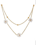 Summer Shell Flower Double Layer Plant Charm Necklace Anklet For Women Jewelry by Poised Me Jewelry Studio