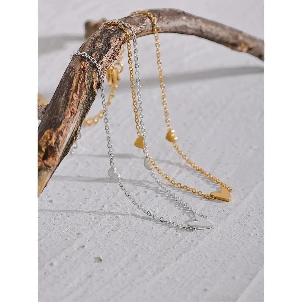 PoisedMe Delicate Heart Charm Anklet - Anklets