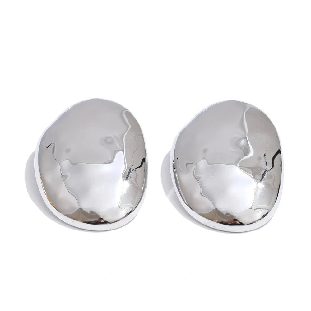 35*50 mm Stainless Steel Geometric Minimalist Waterproof Stud Earrings Statement Temperament Jewelry for Women Wholesale by PoisedMe