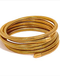 Stackable Multi Layer Wrap Arm Bracelet Bangle Unisex Waterproof 18K Gold PVD Plated Stainless Steel by Poised Me Jewelry Studio
