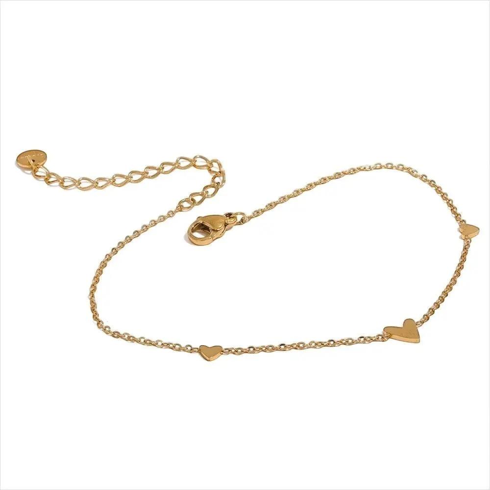 PoisedMe Delicate Heart Charm Anklet - Anklets