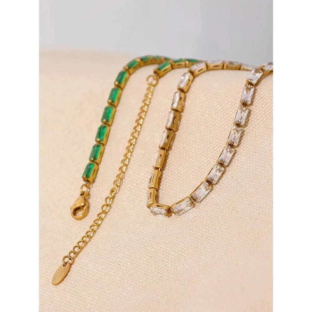 Delicate Cubic Zirconia Bracelet 18k PVD Gold Plated Stainless Steel for Women by Poised Me Jewelry Studio