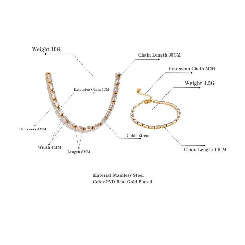 Delicate Cubic Zirconia Bracelet 18k PVD Gold Plated Stainless Steel for Women by Poised Me Jewelry Studio