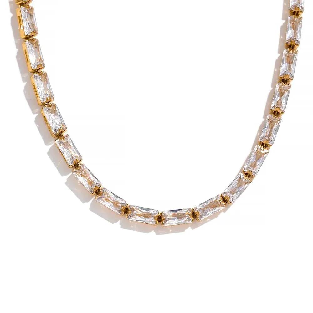 Delicate Cubic Zirconia Bracelet 18k PVD Gold Plated Stainless Steel for Women by Poised Me Jewelry Studio