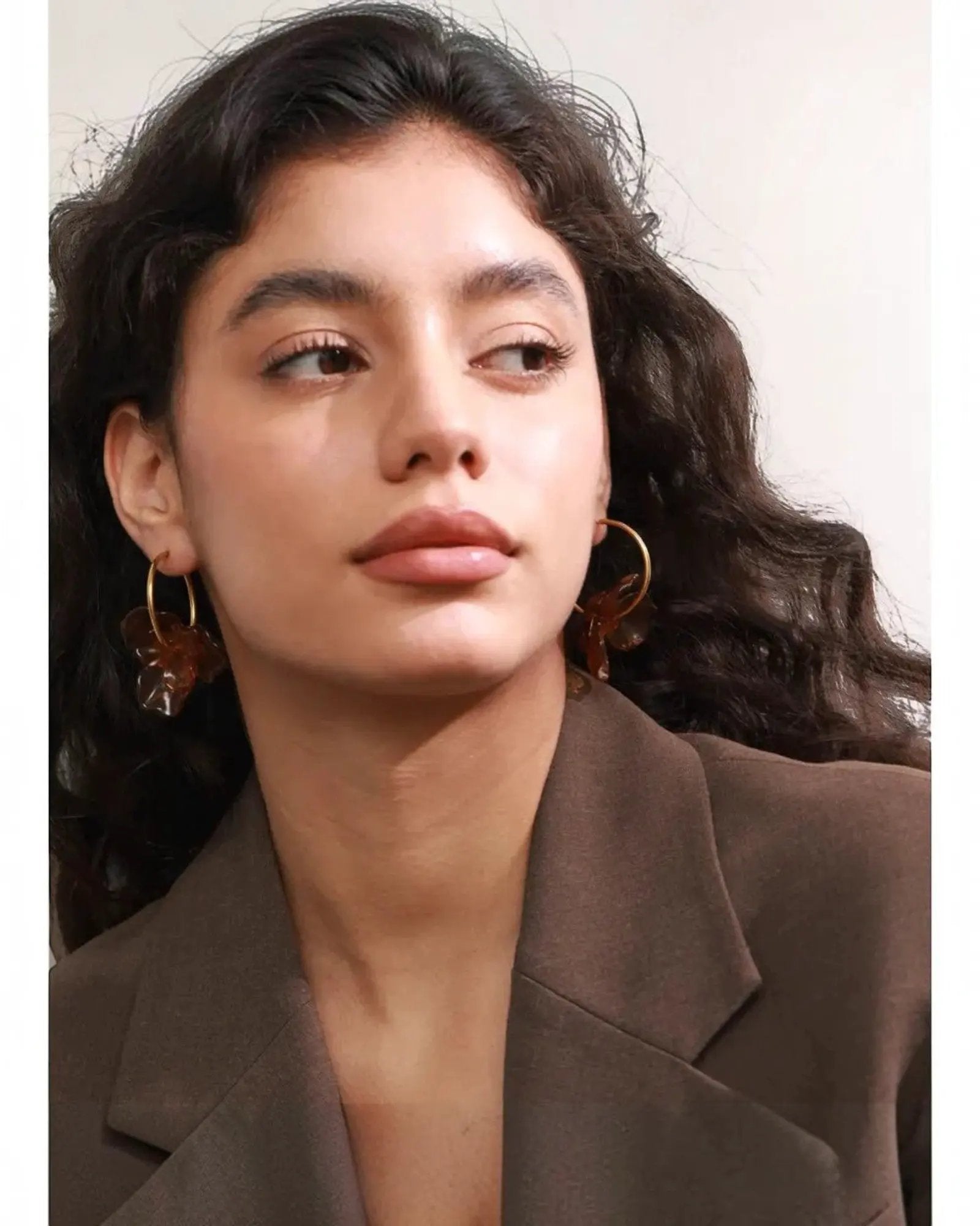 Colorful Resin Flower Hoop Earrings 18K Gold PVD Plated Stainless Steel by Poised Me Jewelry Studio