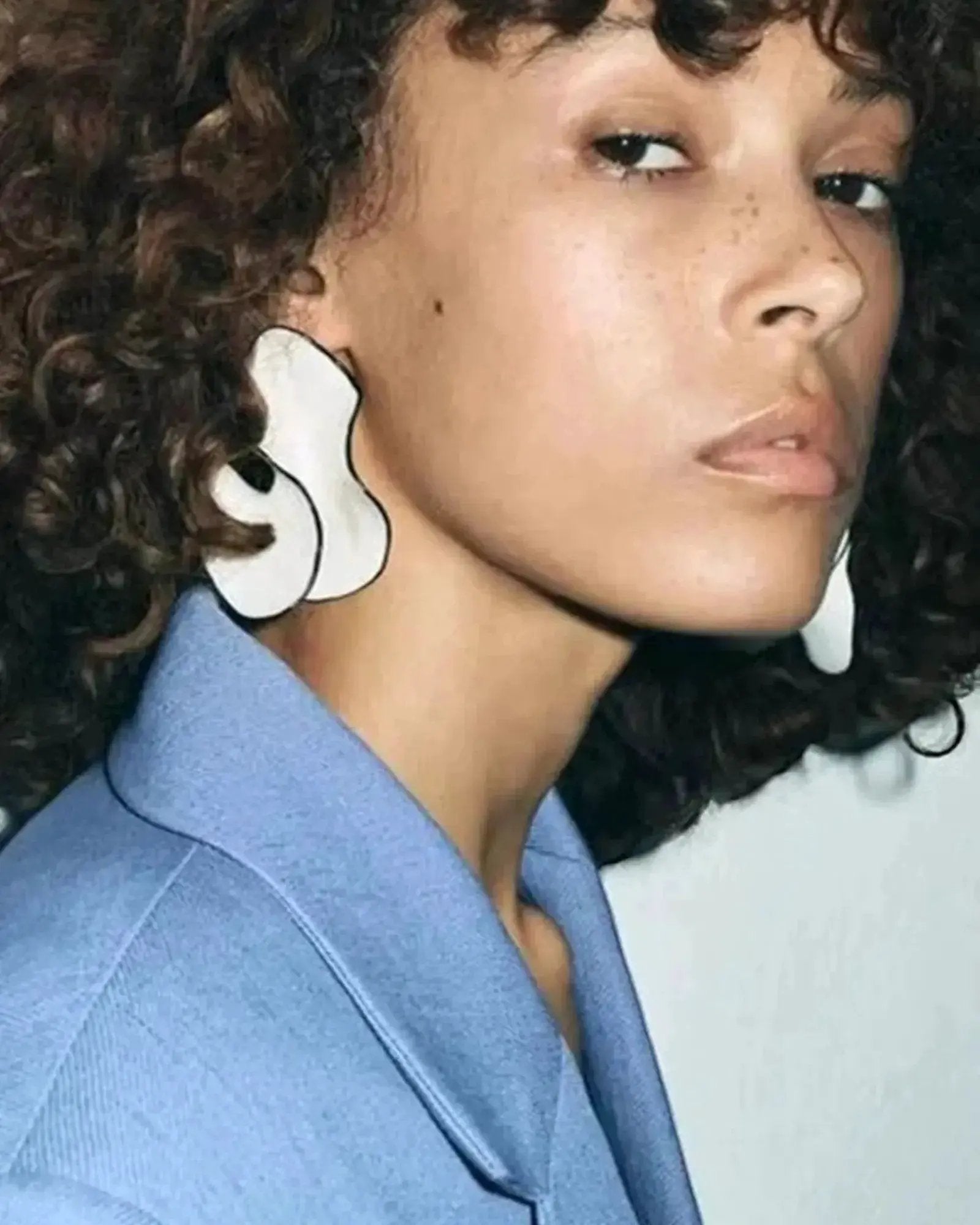 Acrylic Geometric Conch Stud Earrings For Women Large Statement Jewelry by Poised Me Jewelry Studio