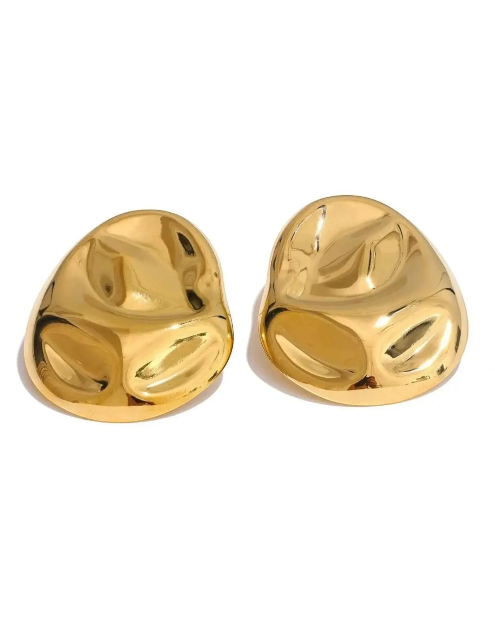 Metal Hammer Geometric Stud Earrings Water Resistant Texture Daily Unusual Jewelry 23g Hot Style Stainless Steel by Poised Me Jewelry Studio